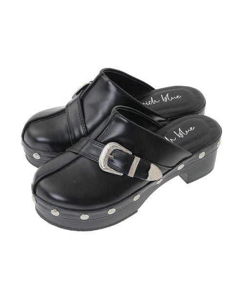 Green Parks(グリーンパークス)の「・rich blue ウェスタンクロッグ(サンダル・レディース・ブラック・LL/S/M/L)」の12枚目の写真