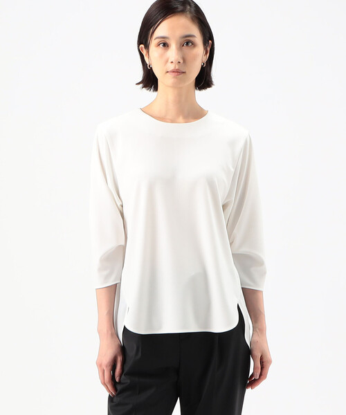 COMME CA(コムサ)の「マットストレッチポンチ プルオーバー(シャツ/ブラウス・レディース・ライトグレー/ホワイト/ブラック・9号)」の2枚目の写真
