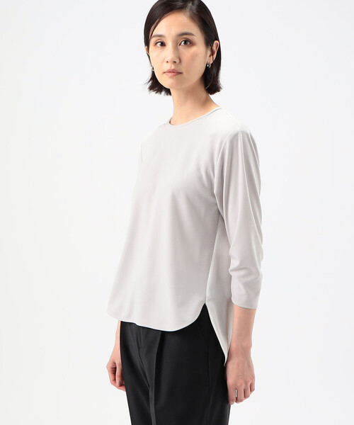 COMME CA(コムサ)の「マットストレッチポンチ プルオーバー(シャツ/ブラウス・レディース・ライトグレー/ホワイト/ブラック・9号)」の1枚目の写真