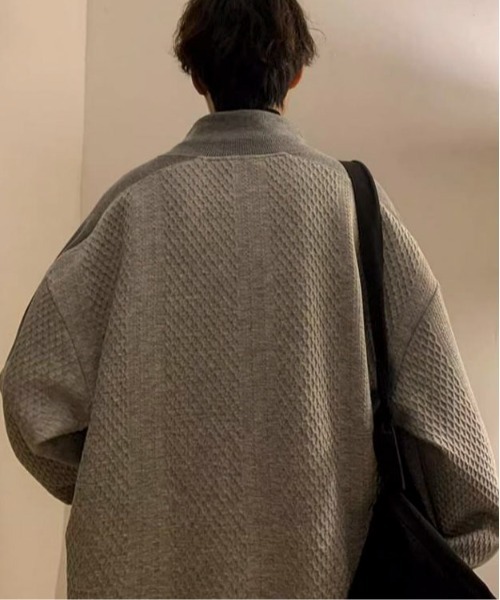 link lot(リンクロット)の「オーバーサイズ ワッフル編みワンポイントハーフジッププルオーバー(スウェット・メンズ・ホワイト/ブラック/グレー・M/L)」の20枚目の写真