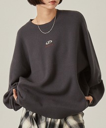 Snap club | 【Snap club】シリコンロゴプリントスウェットライククルーネックニット(ニット/セーター)