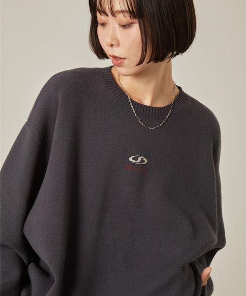 Snap club（スナップクラブ）の「【Snap club】シリコンロゴプリントスウェットライククルーネックニット（ニット/セーター・レディース・ダークブラウン/ライトグレー/スミクロ/オフホワイト・L/M）」の20枚目の写真