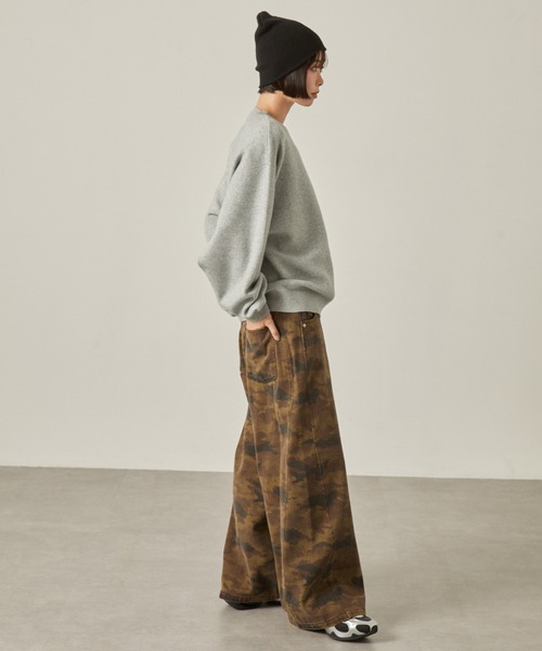 Snap club（スナップクラブ）の「【Snap club】シリコンロゴプリントスウェットライククルーネックニット（ニット/セーター・レディース・ダークブラウン/ライトグレー/スミクロ/オフホワイト・L/M）」の17枚目の写真