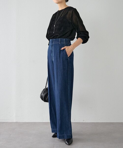 BEARDSLEY(ビアズリー)の「デニムスラックスパンツ(その他パンツ・レディース・インディゴブルー・1/0/2)」の19枚目の写真