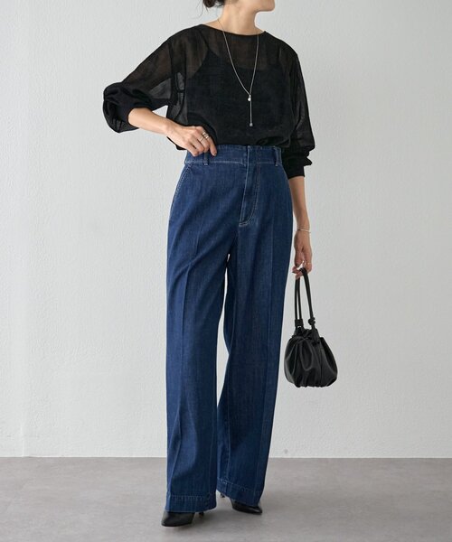 BEARDSLEY(ビアズリー)の「デニムスラックスパンツ(その他パンツ・レディース・インディゴブルー・1/0/2)」の17枚目の写真