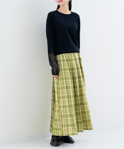 ANNA LUNA(アンナルナ)の「【ANNA LUNA】 袖シアー で 重ね着 も可愛く! 抜け感 をプラスする 万能 ニット(ニット/セーター・レディース・グレー/オフホワイト/ブラック/オレンジ・MEDIUM)」の6枚目の写真