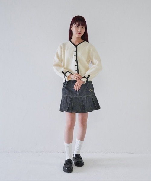 Uenui(ウニュイ)の「【 cunii 】 ribbon trim knit cardigan(カーディガン/ボレロ・レディース・グレー/ブラウン/ホワイト・FREE)」の17枚目の写真