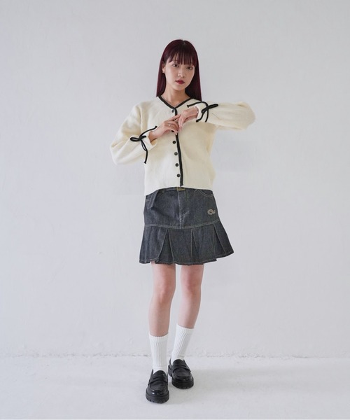 Uenui(ウニュイ)の「【 cunii 】 ribbon trim knit cardigan(カーディガン/ボレロ・レディース・グレー/ブラウン/ホワイト・FREE)」の19枚目の写真