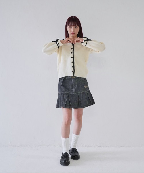 Uenui(ウニュイ)の「【 cunii 】 ribbon trim knit cardigan(カーディガン/ボレロ・レディース・グレー/ブラウン/ホワイト・FREE)」の20枚目の写真