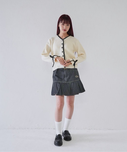 Uenui(ウニュイ)の「【 cunii 】 ribbon trim knit cardigan(カーディガン/ボレロ・レディース・グレー/ブラウン/ホワイト・FREE)」の22枚目の写真