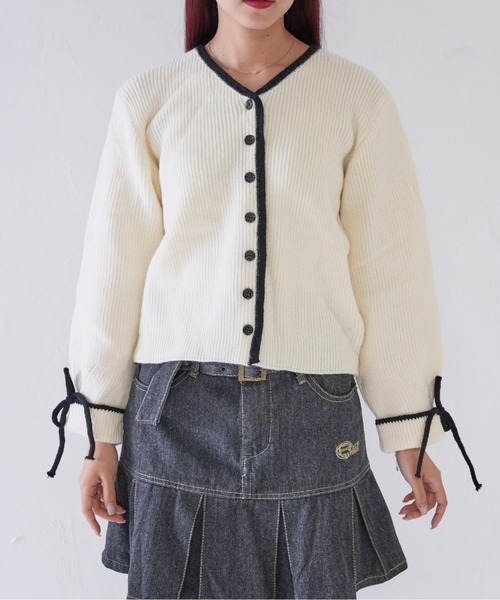 Uenui(ウニュイ)の「【 cunii 】 ribbon trim knit cardigan(カーディガン/ボレロ・レディース・グレー/ブラウン/ホワイト・FREE)」の15枚目の写真