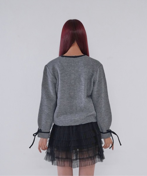 Uenui(ウニュイ)の「【 cunii 】 ribbon trim knit cardigan(カーディガン/ボレロ・レディース・グレー/ブラウン/ホワイト・FREE)」の11枚目の写真