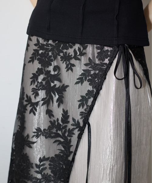 クロスアーチレースリボンオーバーニー黒×白 靴下専門店LOPS - ニーハイソックス｜Yahoo!ショッピング