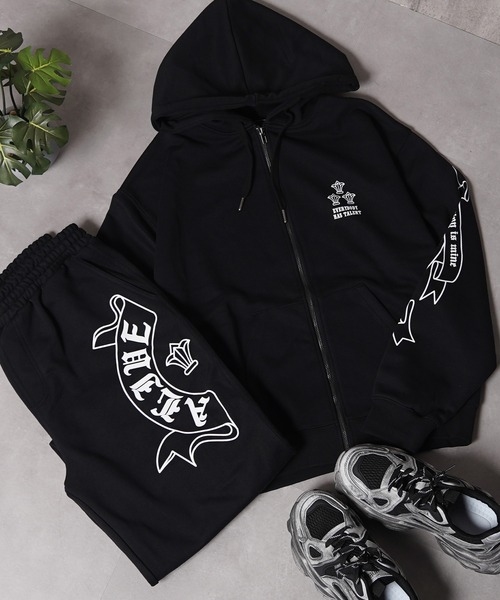 セットアップ 対応】CVC裏毛 袖ロゴ ZIPパーカー / CVC fleece ZIP