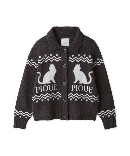 セール】CATジャガード衿付きカーディガン（ルームウェア/パジャマ