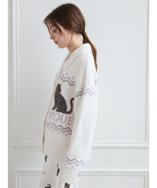 gelato pique（ジェラートピケ）の「CATジャガード衿付きカーディガン