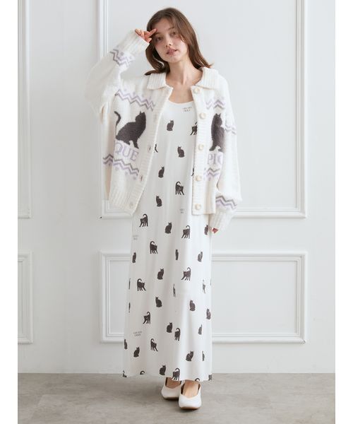 gelato pique（ジェラートピケ）の「CATジャガード衿付きカーディガン