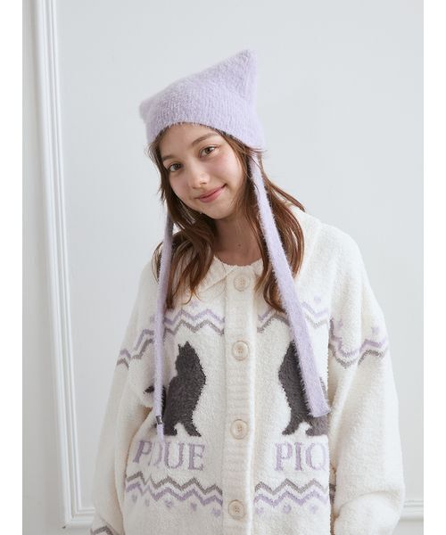 セール】CATジャガード衿付きカーディガン（ルームウェア/パジャマ