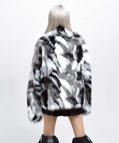 REFLEM/レフレム』ベルト付きクロップファージャケット（ブルゾン