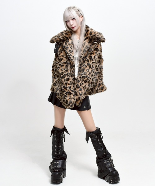 セール】『REFLEM/レフレム』ベルト付きクロップファージャケット