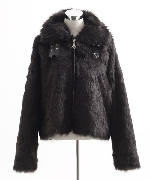 REFLEM/レフレム』ベルト付きクロップファージャケット（ブルゾン