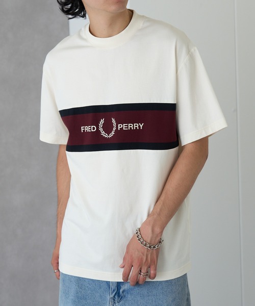 FRED PERRY(フレッドペリー)の「【FRED PERRY】EMBROIDERED PANEL T-SHIRT M2405(Tシャツ/カットソー・メンズ・オフホワイト/ブラック・S/XL/L/M)」の11枚目の写真