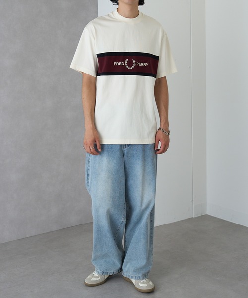 FRED PERRY(フレッドペリー)の「【FRED PERRY】EMBROIDERED PANEL T-SHIRT M2405(Tシャツ/カットソー・メンズ・オフホワイト/ブラック・S/XL/L/M)」の14枚目の写真