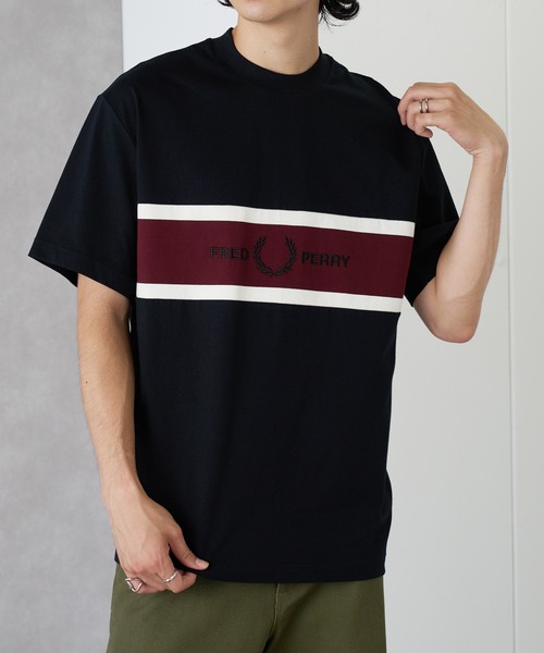FRED PERRY(フレッドペリー)の「【FRED PERRY】EMBROIDERED PANEL T-SHIRT M2405(Tシャツ/カットソー・メンズ・オフホワイト/ブラック・S/XL/L/M)」の6枚目の写真