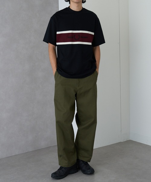 FRED PERRY(フレッドペリー)の「【FRED PERRY】EMBROIDERED PANEL T-SHIRT M2405(Tシャツ/カットソー・メンズ・オフホワイト/ブラック・S/XL/L/M)」の7枚目の写真