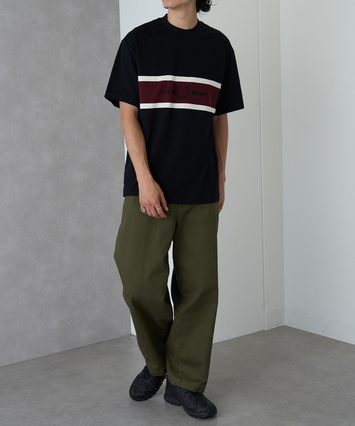 FRED PERRY(フレッドペリー)の「【FRED PERRY】EMBROIDERED PANEL T-SHIRT M2405(Tシャツ/カットソー・メンズ・オフホワイト/ブラック・S/XL/L/M)」の8枚目の写真