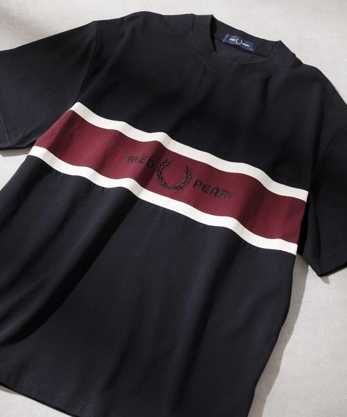 FRED PERRY(フレッドペリー)の「【FRED PERRY】EMBROIDERED PANEL T-SHIRT M2405(Tシャツ/カットソー・メンズ・オフホワイト/ブラック・S/XL/L/M)」の4枚目の写真