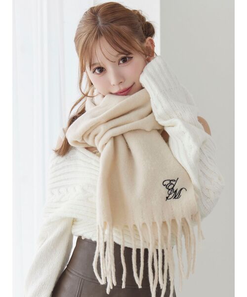 E/Mロゴ刺しゅうマフラー（マフラー）｜EATME（イートミー）の