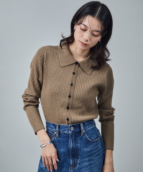 美品✨24モデル　セオリー　ポロニットカーディガン　メリノキャメロン　ブラック 美品✨24モデル セオリー ポロニットカーディガン メリノ