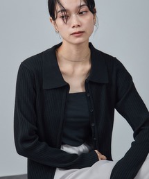 SALON adam et rope' | 【WEB限定】ウォッシャブルウールリブポロニットカーディガン(ニット/セーター)