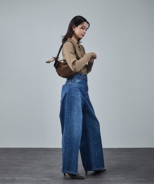 SALON adam et rope'（サロン アダム エ ロペ）の「【WEB限定】ウォッシャブルウールリブポロニットカーディガン（ニット/セーター・レディース・チャコールグレー/ベージュ/ブラック・FREE）」の6枚目の写真