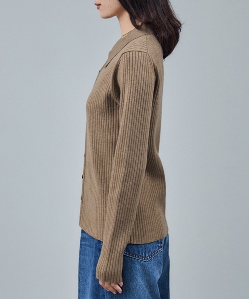 SALON adam et rope'（サロン アダム エ ロペ）の「【WEB限定】ウォッシャブルウールリブポロニットカーディガン（ニット/セーター・レディース・チャコールグレー/ベージュ/ブラック・FREE）」の17枚目の写真