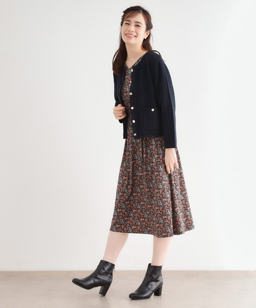 LAURA ASHLEY(ローラアシュレイ)の「【洗える/コットン100%/刻印ボタン】コームドコットンカーディガン(カーディガン/ボレロ・レディース・グレー/ネイビー・38/40)」の9枚目の写真