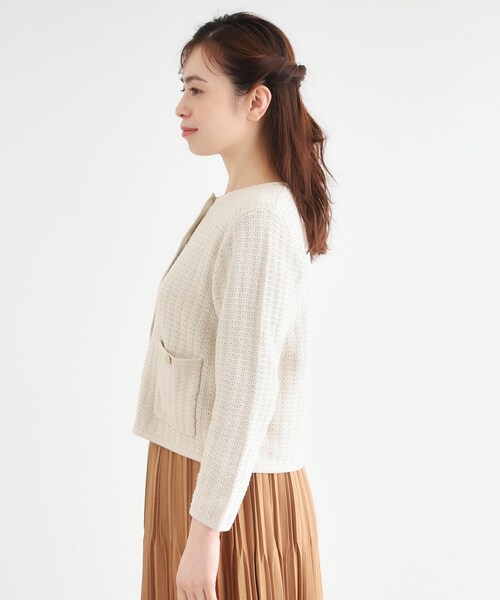 LAURA ASHLEY(ローラアシュレイ)の「【洗える/コットン100%/刻印ボタン】コームドコットンカーディガン(カーディガン/ボレロ・レディース・グレー/ネイビー・38/40)」の12枚目の写真