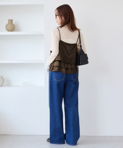 VIS（ビス）の「【WEB限定】サテンフリルビスチェ/2WAY（キャミソール・レディース・ブラック/ブラウン系その他/ベージュ系その他・FREE）」の7枚目の写真