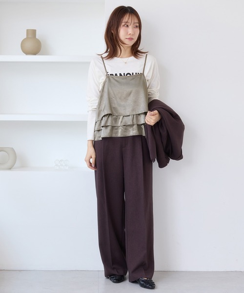 VIS（ビス）の「【WEB限定】サテンフリルビスチェ/2WAY（キャミソール・レディース・ブラック/ブラウン系その他/ベージュ系その他・FREE）」の14枚目の写真