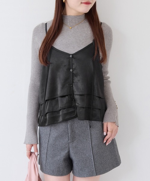 VIS（ビス）の「【WEB限定】サテンフリルビスチェ/2WAY（キャミソール・レディース・ブラック/ブラウン系その他/ベージュ系その他・FREE）」の8枚目の写真