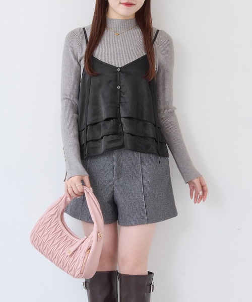 VIS（ビス）の「【WEB限定】サテンフリルビスチェ/2WAY（キャミソール・レディース・ブラック/ブラウン系その他/ベージュ系その他・FREE）」の10枚目の写真