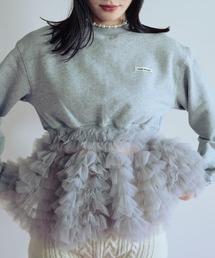 [最終価格！] honey mi honey ジャガードフリルトップス 最終価格！] honey ハニーミーハニー トップス 最終 mi honey