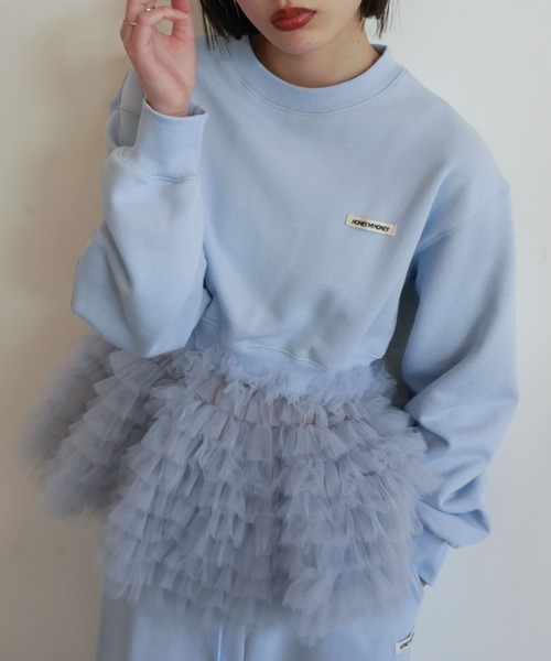 tulle peplum sweat（スウェット）｜HONEY MI HONEY（ハニーミーハニー