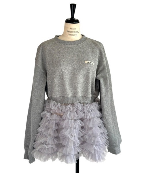HONEY MI HONEY（ハニーミーハニー）の「tulle peplum sweat（スウェット・レディース・ホワイト/グレー/ブラック/サックスブルー・FREE）」の12枚目の写真