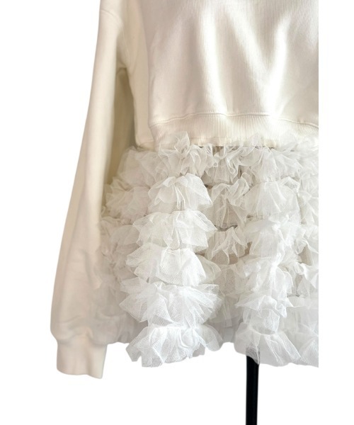 HONEY MI HONEY（ハニーミーハニー）の「tulle peplum sweat（スウェット・レディース・ホワイト/グレー/ブラック/サックスブルー・FREE）」の9枚目の写真