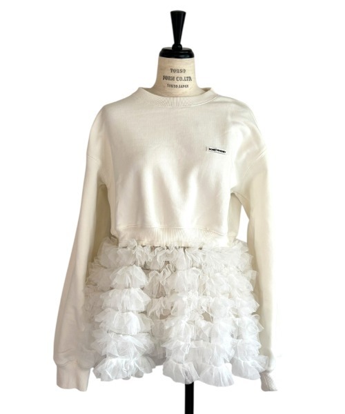 HONEY MI HONEY（ハニーミーハニー）の「tulle peplum sweat（スウェット・レディース・ホワイト/グレー/ブラック/サックスブルー・FREE）」の11枚目の写真