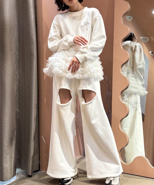 セール】tulle peplum sweat（スウェット）｜HONEY MI HONEY（ハニー