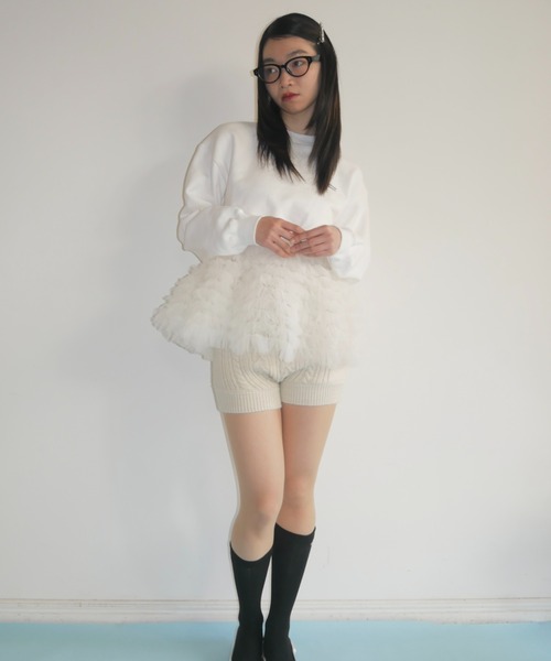 HONEY MI HONEY（ハニーミーハニー）の「tulle peplum sweat（スウェット・レディース・ホワイト/グレー/ブラック/サックスブルー・FREE）」の16枚目の写真