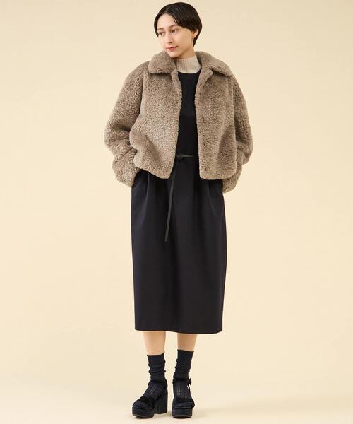 martinique(マルティニーク)の「フェイクファーブルゾン(ブルゾン・レディース・グレイッシュベージュ/ブラウン・FREE)」の16枚目の写真